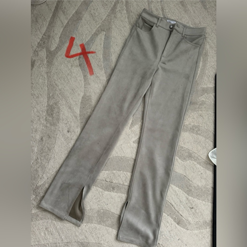 Zara wide leg suede pants